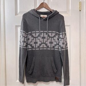 Hollister Hooded Sweater Kangaroo Pocket Men's Gray Cream Size Medium